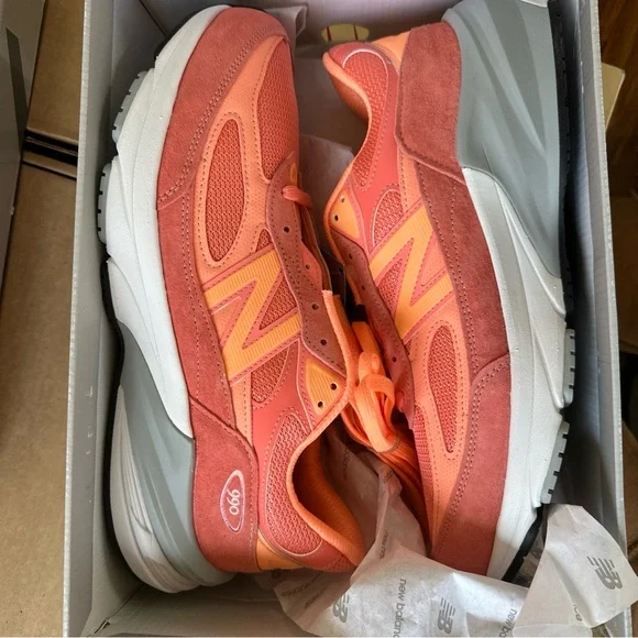 New Balance 990v6 sneakers, Men’s 11.5 Sunrise Rose Suede MADE in USA - Picture 6 of 9